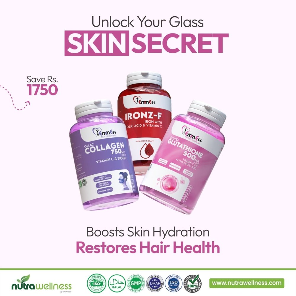 Beauty Bundle 1 GLUTEX + 1 CALAC + 1 IRONZ - F - NutraWellness