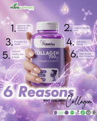 CALAC | Anti - Aging & Hair, Nails, Skin Support (Collagen 750mg) - NutraWellness