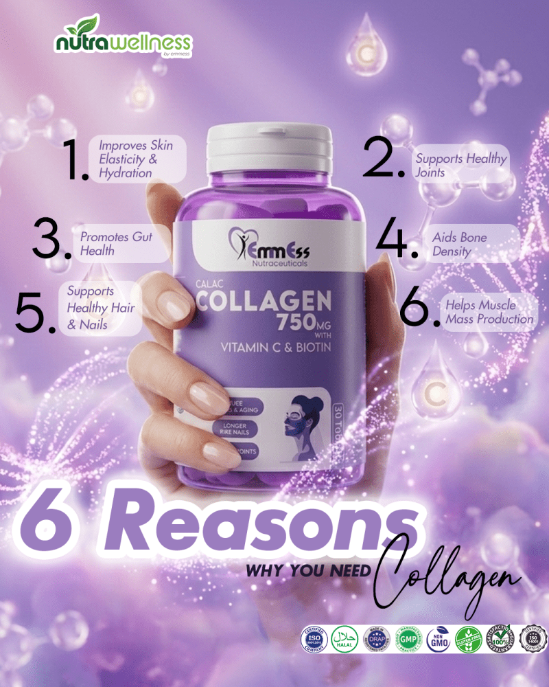 CALAC | Anti - Aging & Hair, Nails, Skin Support (Collagen 750mg) - NutraWellness