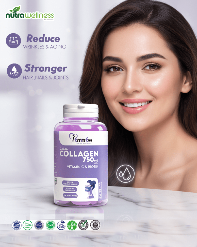 CALAC | Anti - Aging & Hair, Nails, Skin Support (Collagen 750mg) - NutraWellness